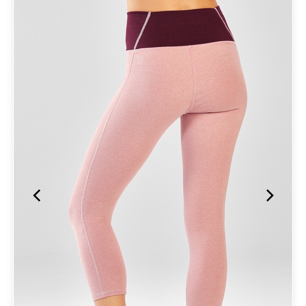 Fabletics Crops High-Waist Heathered Pocket Pink